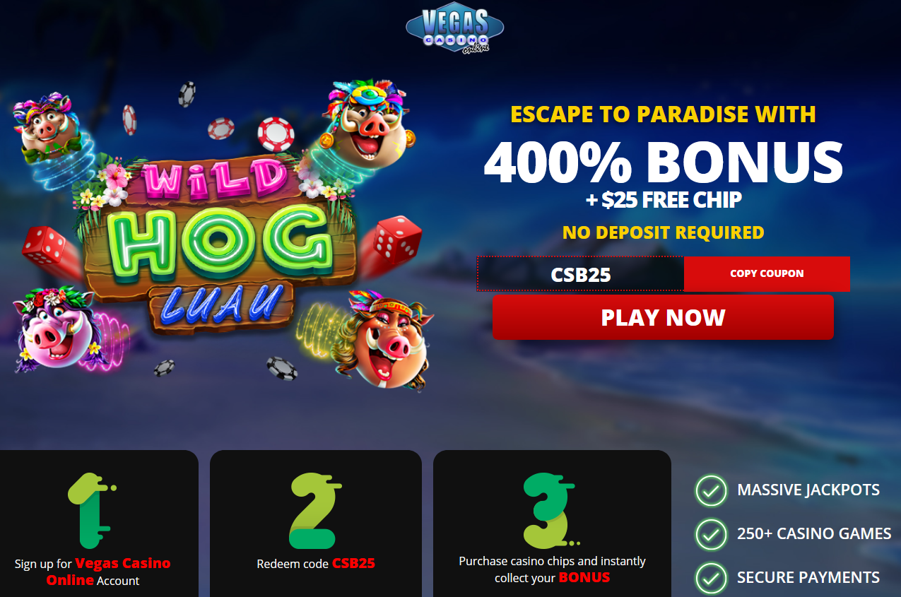 400%
                                    WELCOME BONUS + $25 FREE CHIP